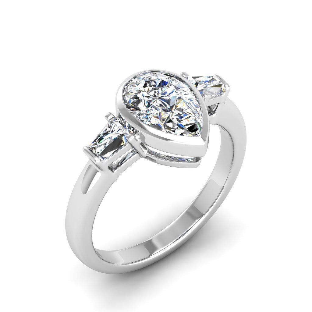 Engagement ring Maya pear 3D print model_23