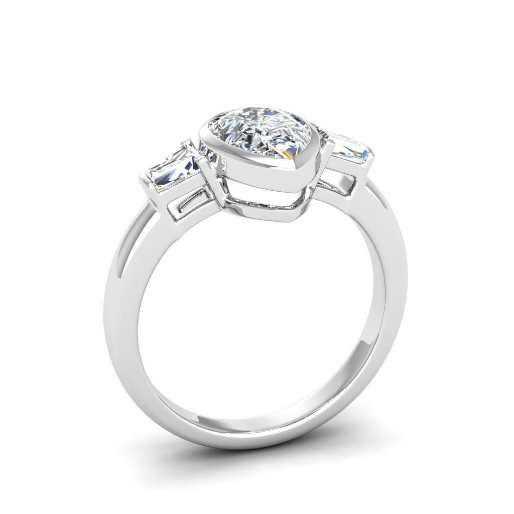 Engagement ring Maya pear 3D print model_6