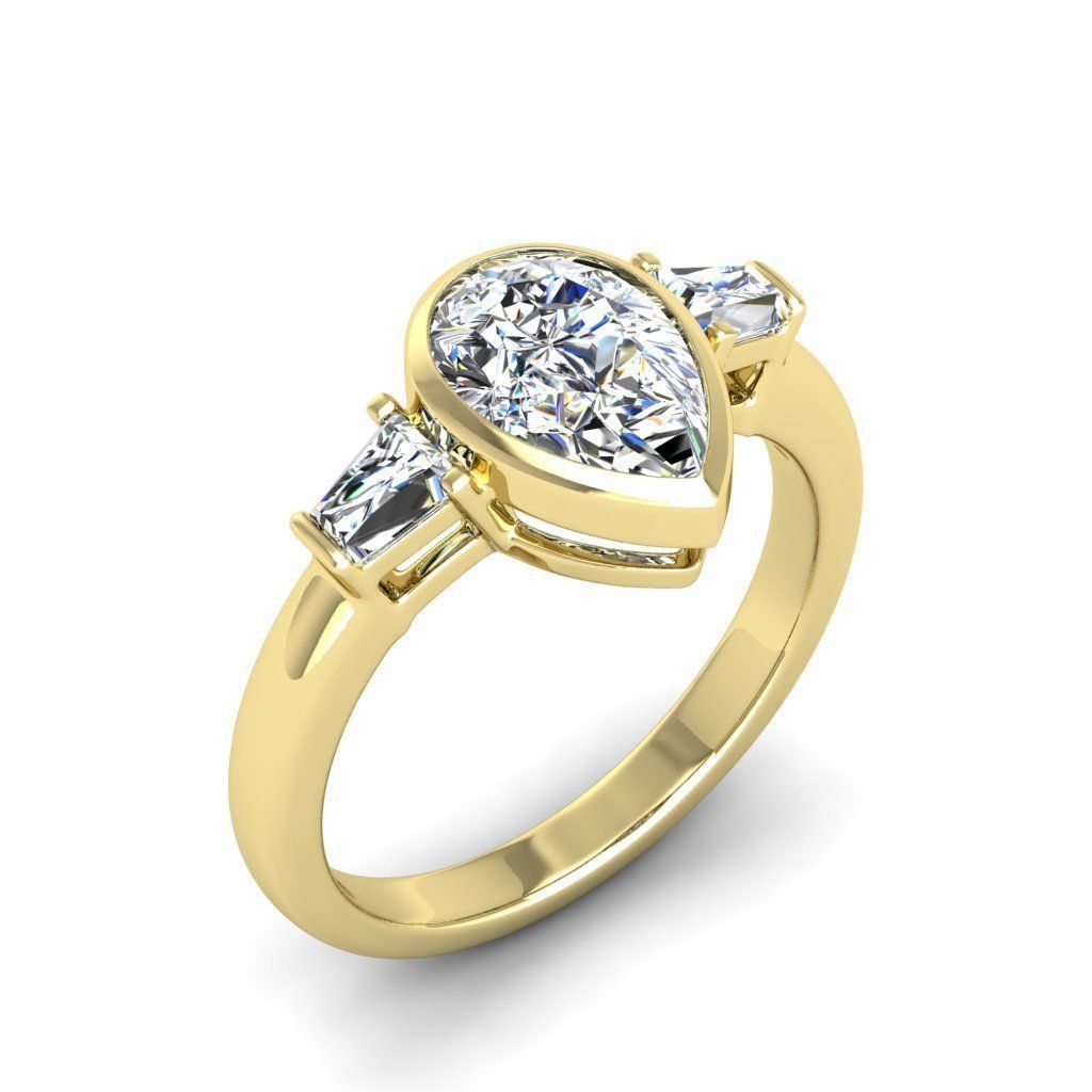 Engagement ring Maya pear 3D print model_9