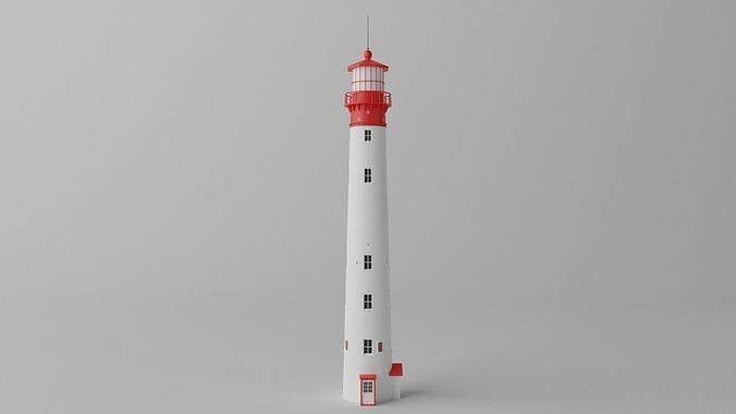 Cartoon Light House 3 3D model 5