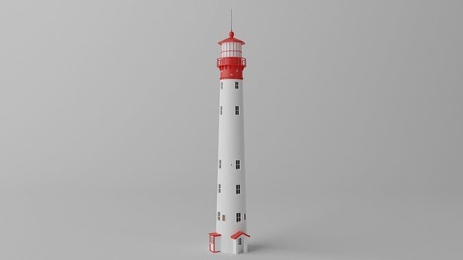 Cartoon Light House 3 3D model 7