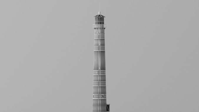 Cartoon Light House 3 3D model 4