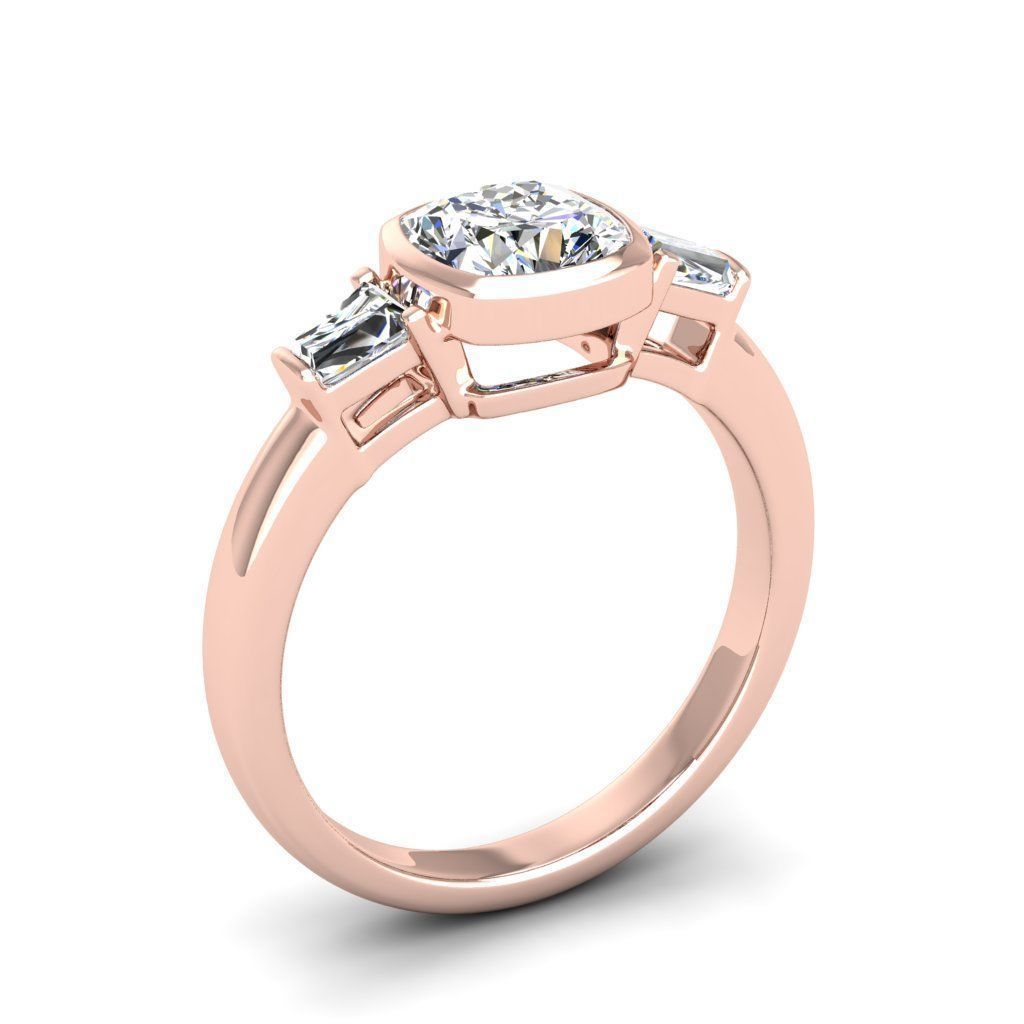 Engagement ring Maya qushion 3D print model_20