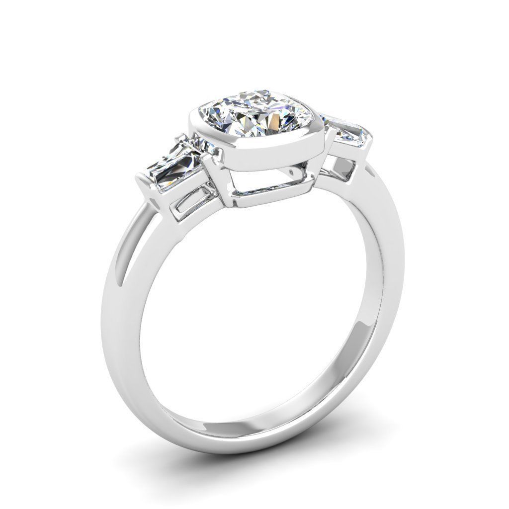 Engagement ring Maya qushion 3D print model_6