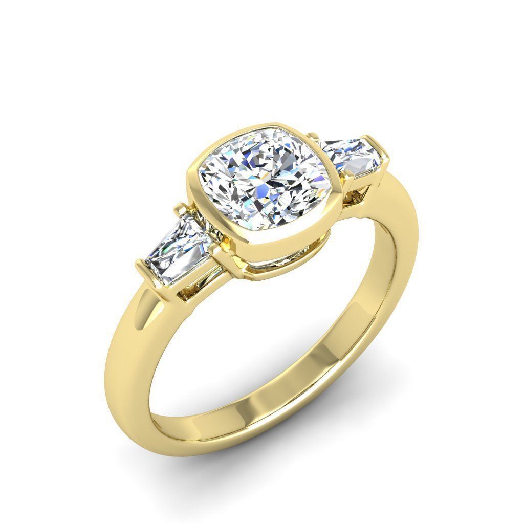 Engagement ring Maya qushion 3D print model_26