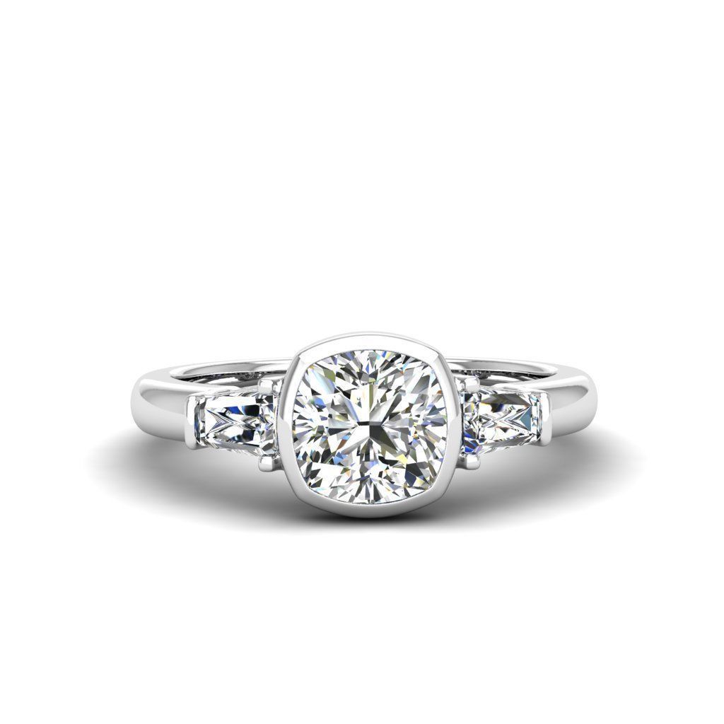 Engagement ring Maya qushion 3D print model_15