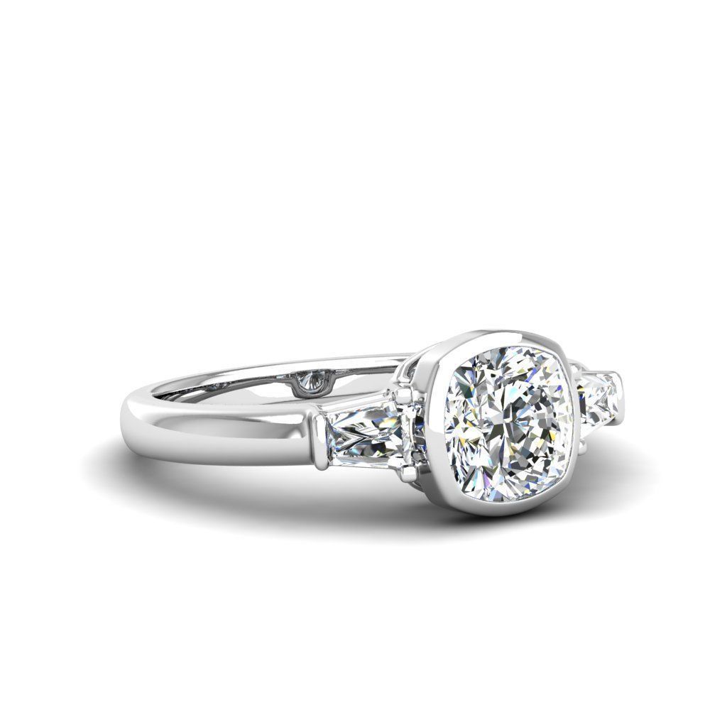 Engagement ring Maya qushion 3D print model_12