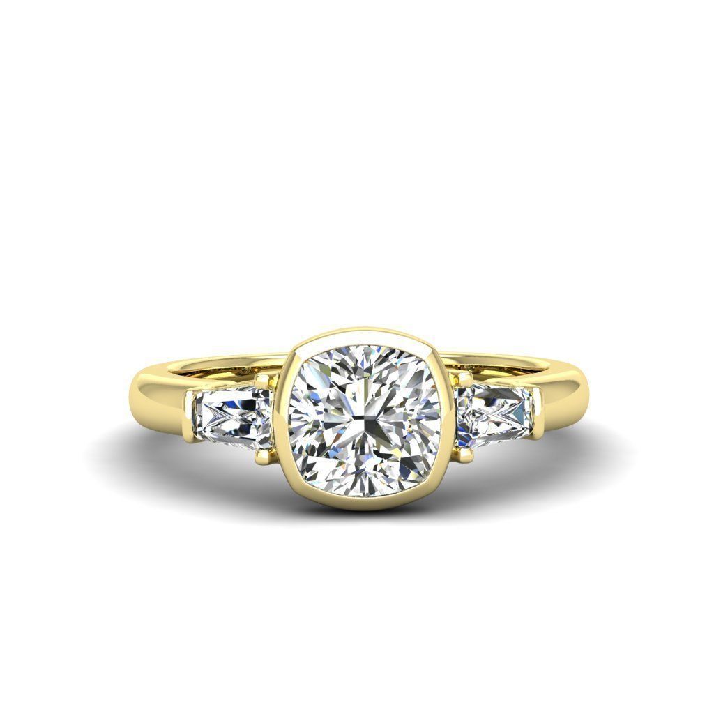 Engagement ring Maya qushion 3D print model_24