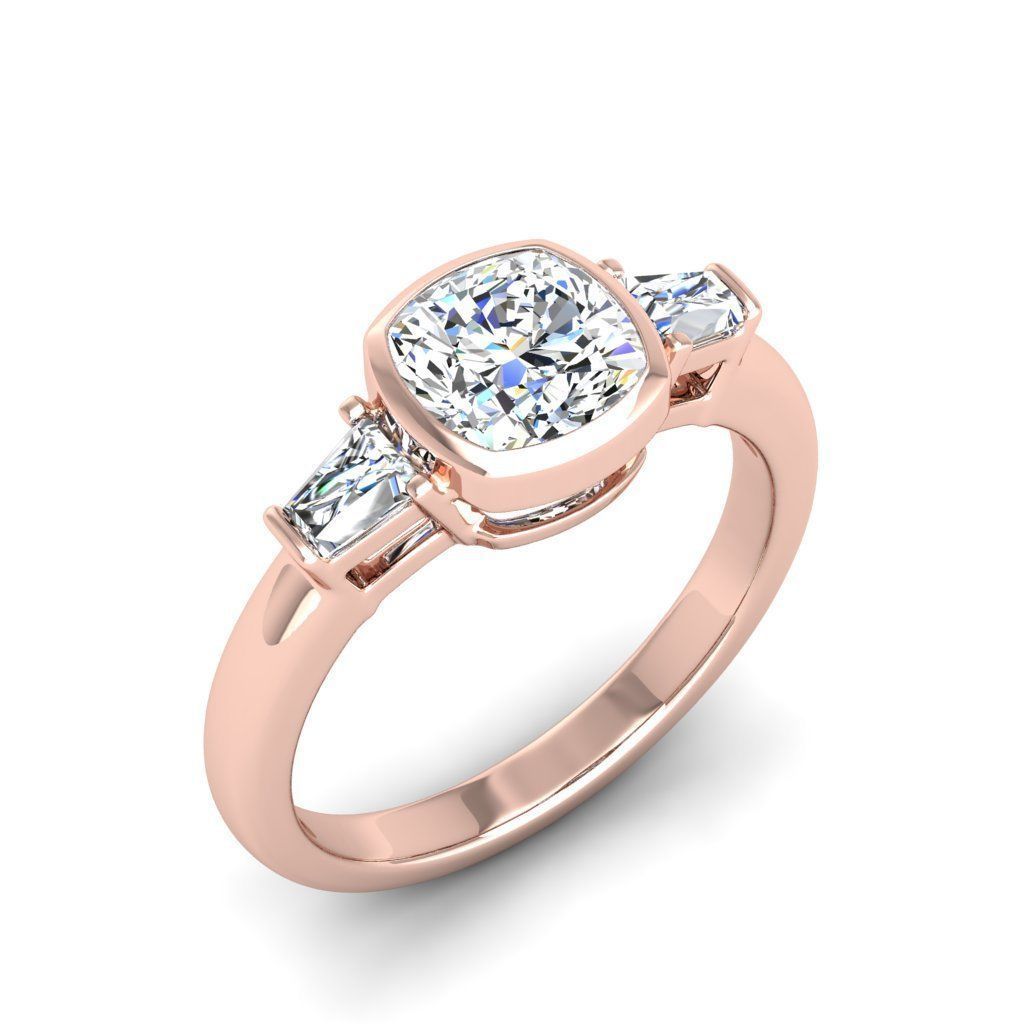 Engagement ring Maya qushion 3D print model_27