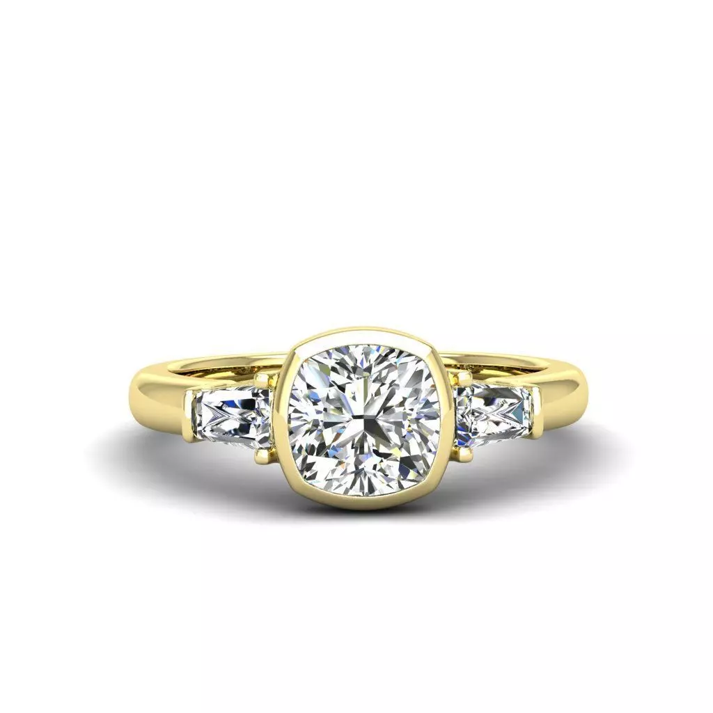 Engagement ring Maya qushion 3D print model_0