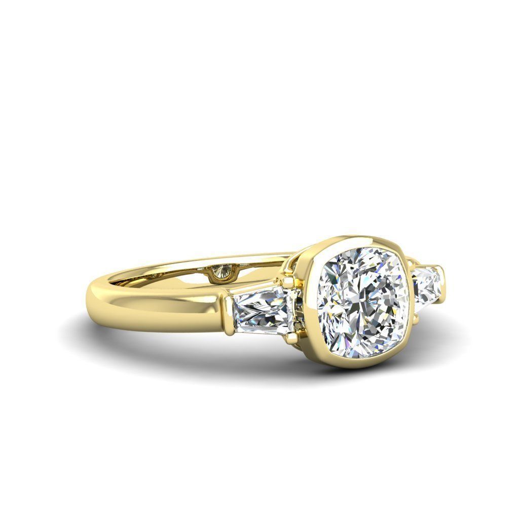 Engagement ring Maya qushion 3D print model_8