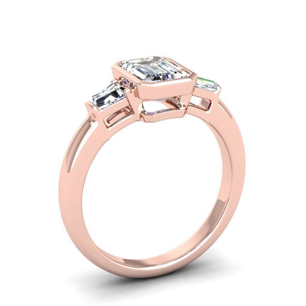Engagement ring Maya emerald 3D print model_7