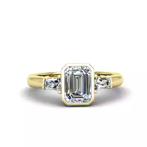 Engagement ring Maya emerald 3D print model