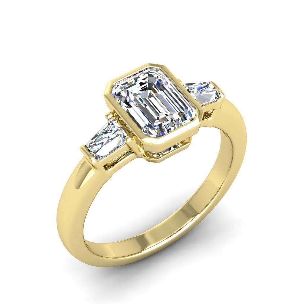 Engagement ring Maya emerald 3D print model_5