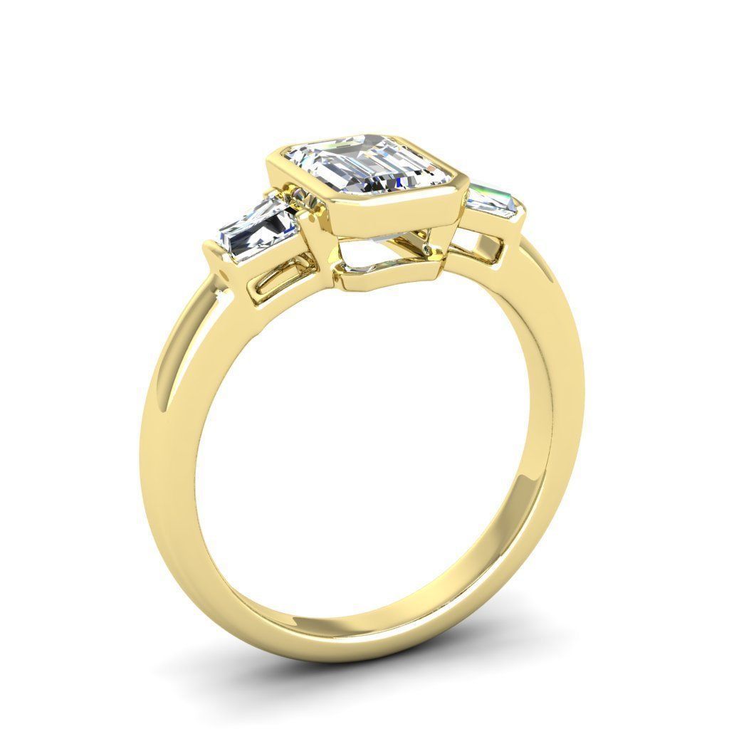 Engagement ring Maya emerald 3D print model_16