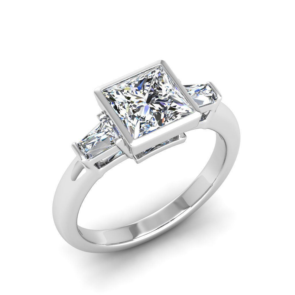Engagement ring Maya princess 3D print model_20
