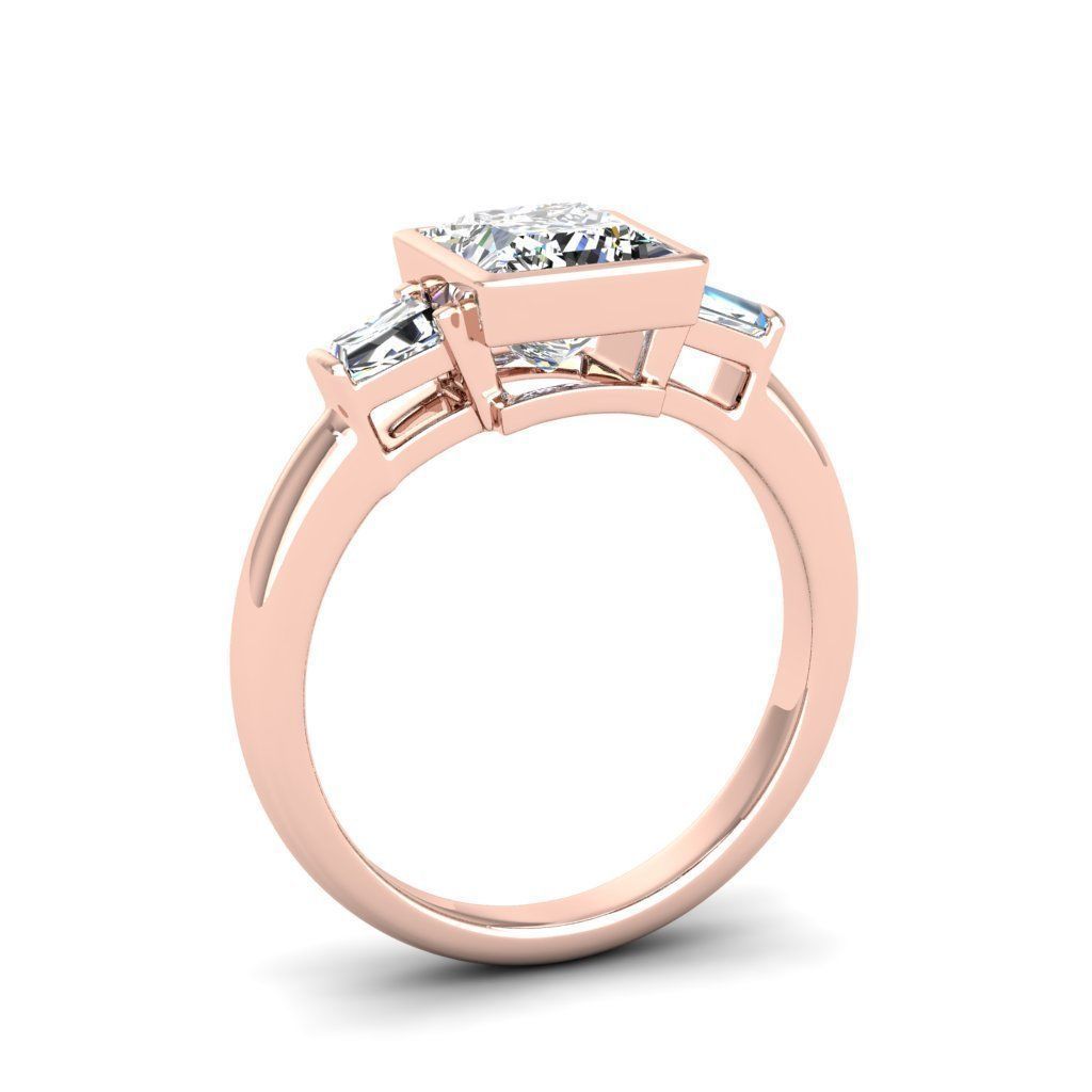 Engagement ring Maya princess 3D print model_6