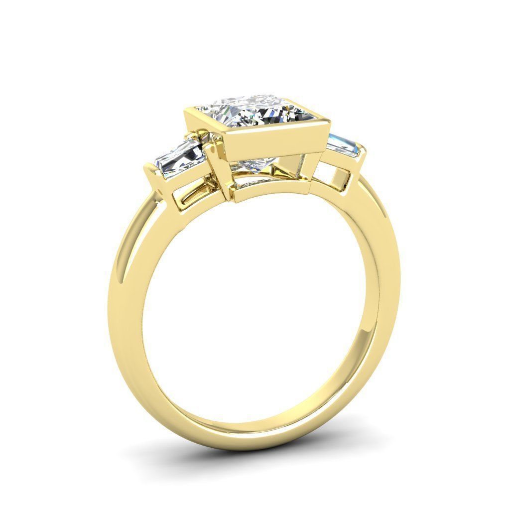 Engagement ring Maya princess 3D print model_25