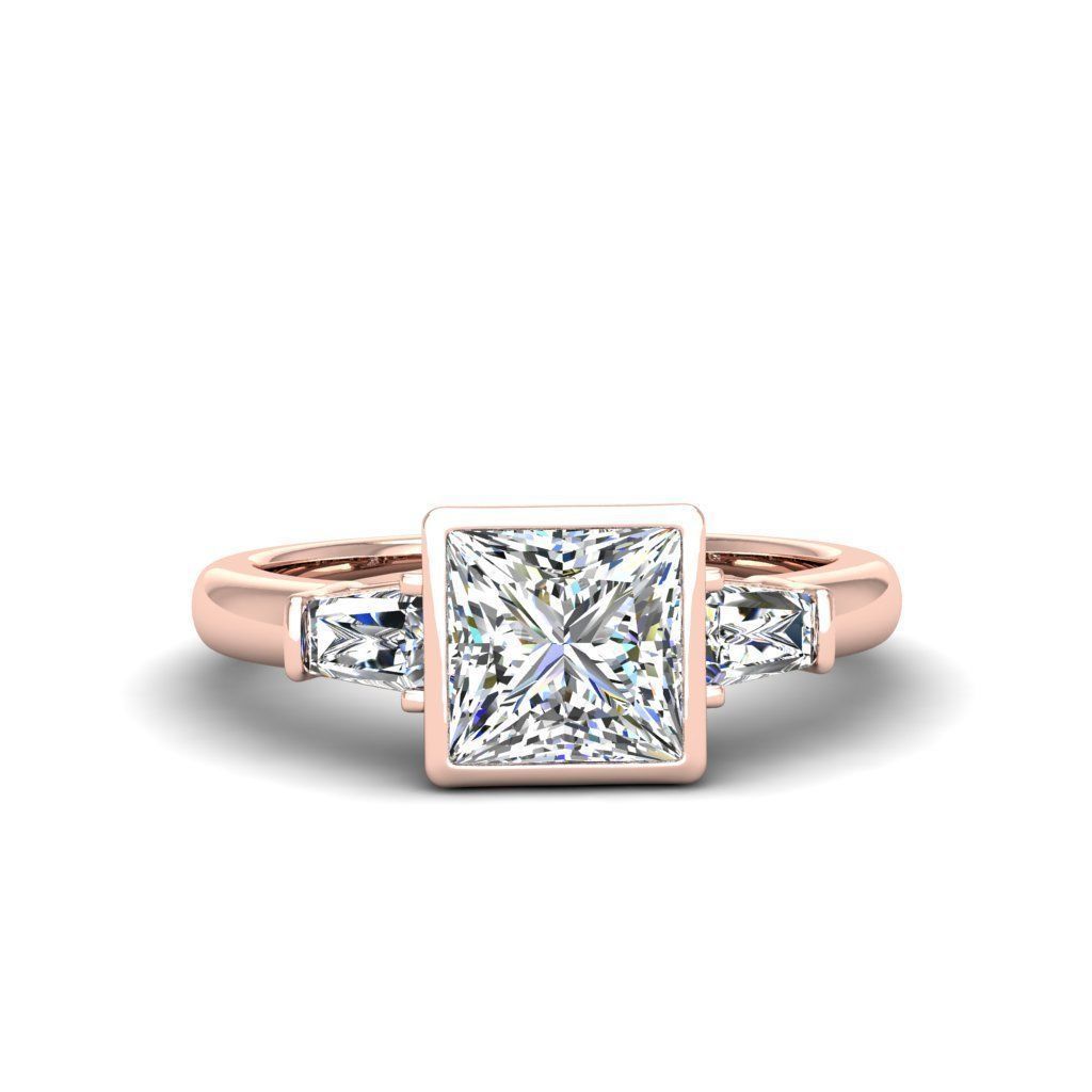 Engagement ring Maya princess 3D print model_22