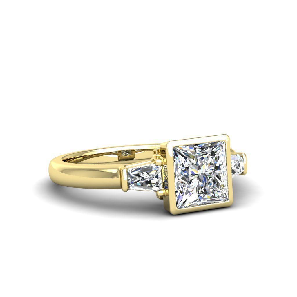 Engagement ring Maya princess 3D print model_24