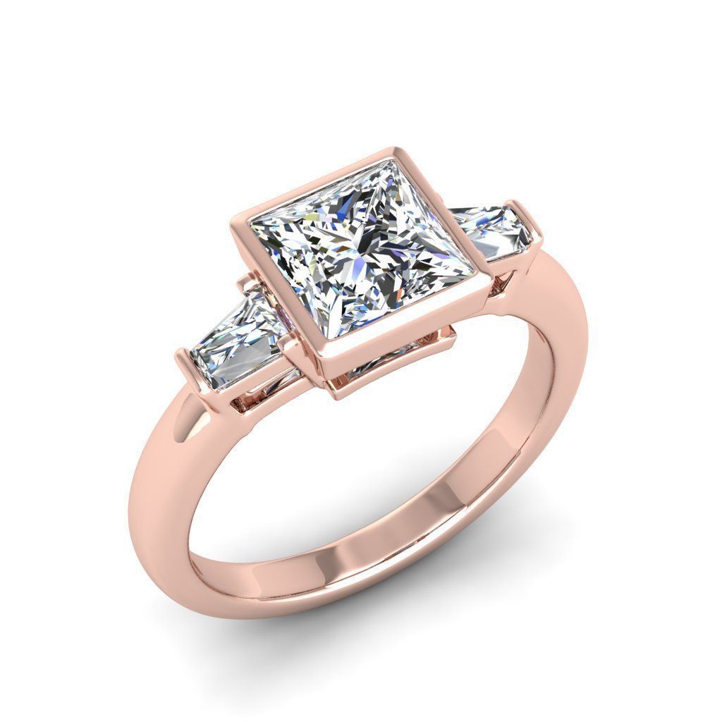 Engagement ring Maya princess 3D print model_23