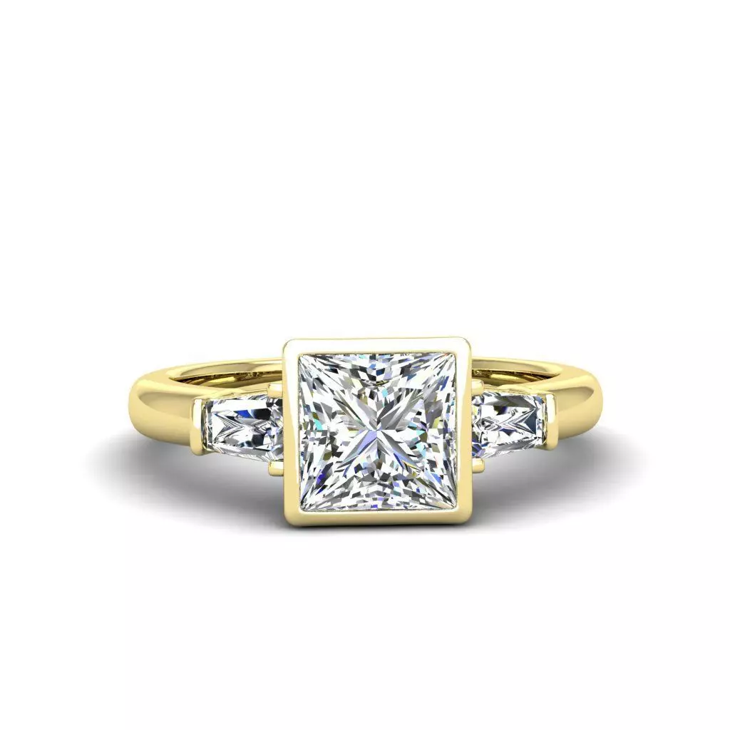 Engagement ring Maya princess 3D print model_0
