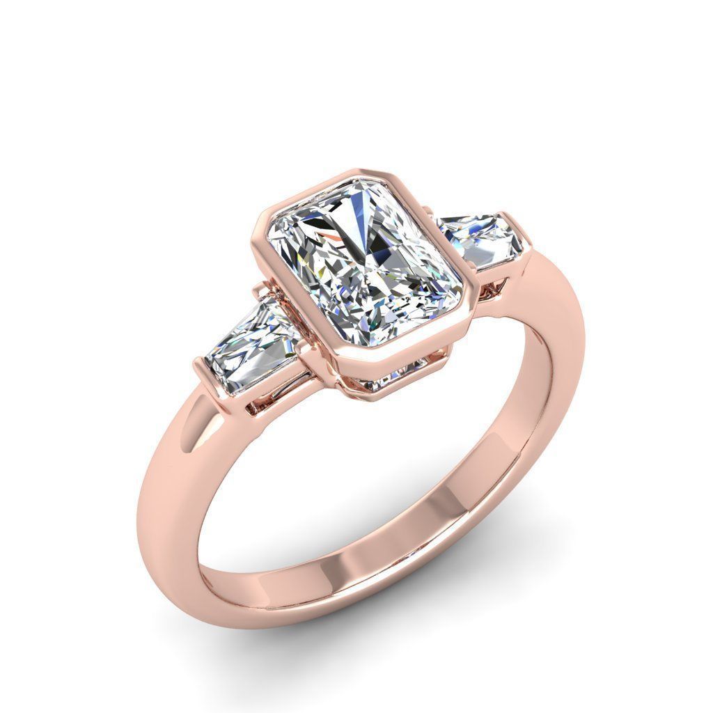 Engagement ring Maya radiant 3D print model_13