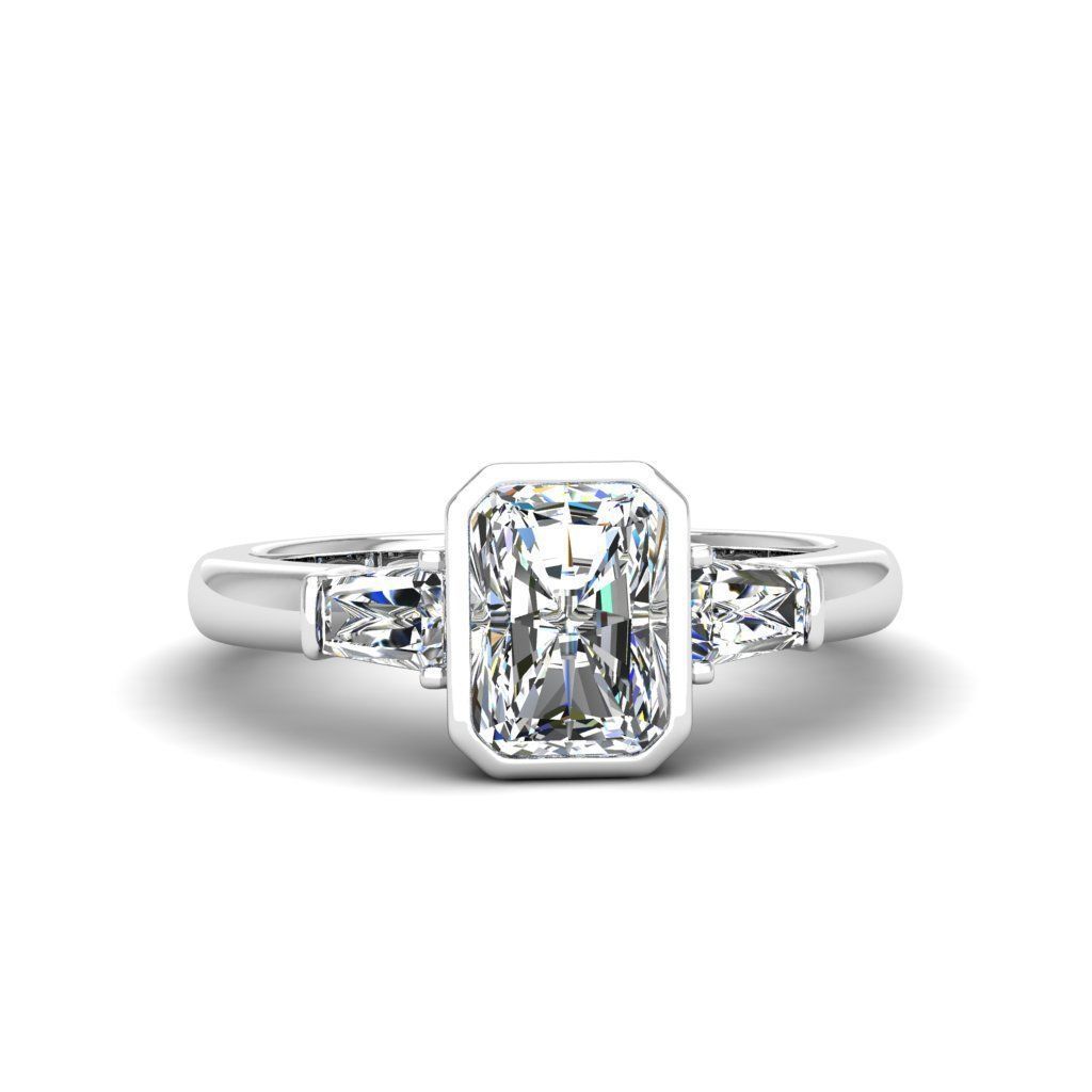 Engagement ring Maya radiant 3D print model_11