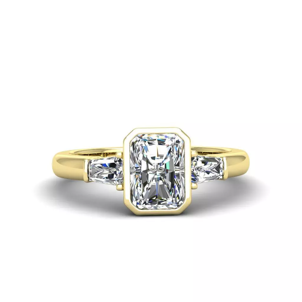 Engagement ring Maya radiant 3D print model_0