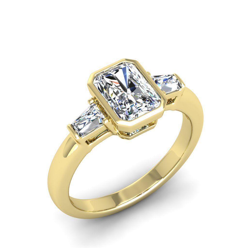 Engagement ring Maya radiant 3D print model_9