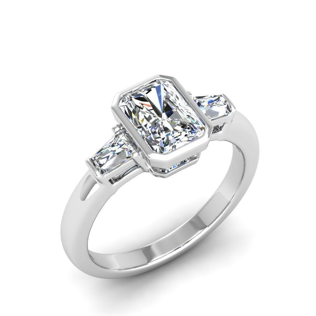 Engagement ring Maya radiant 3D print model_17