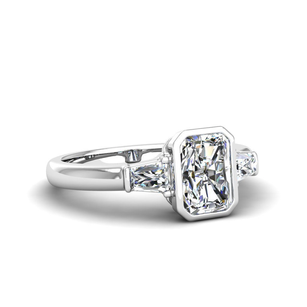 Engagement ring Maya radiant 3D print model_20