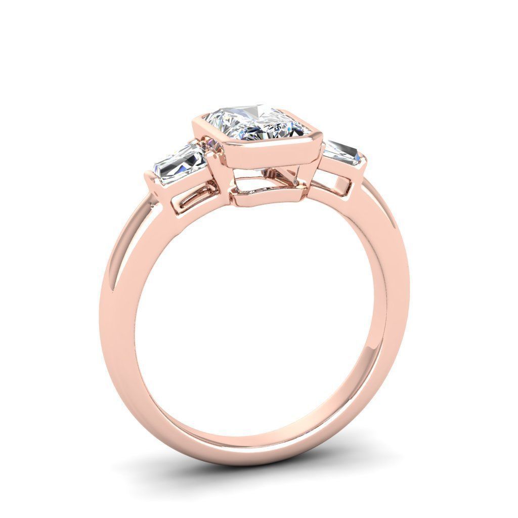 Engagement ring Maya radiant 3D print model_22
