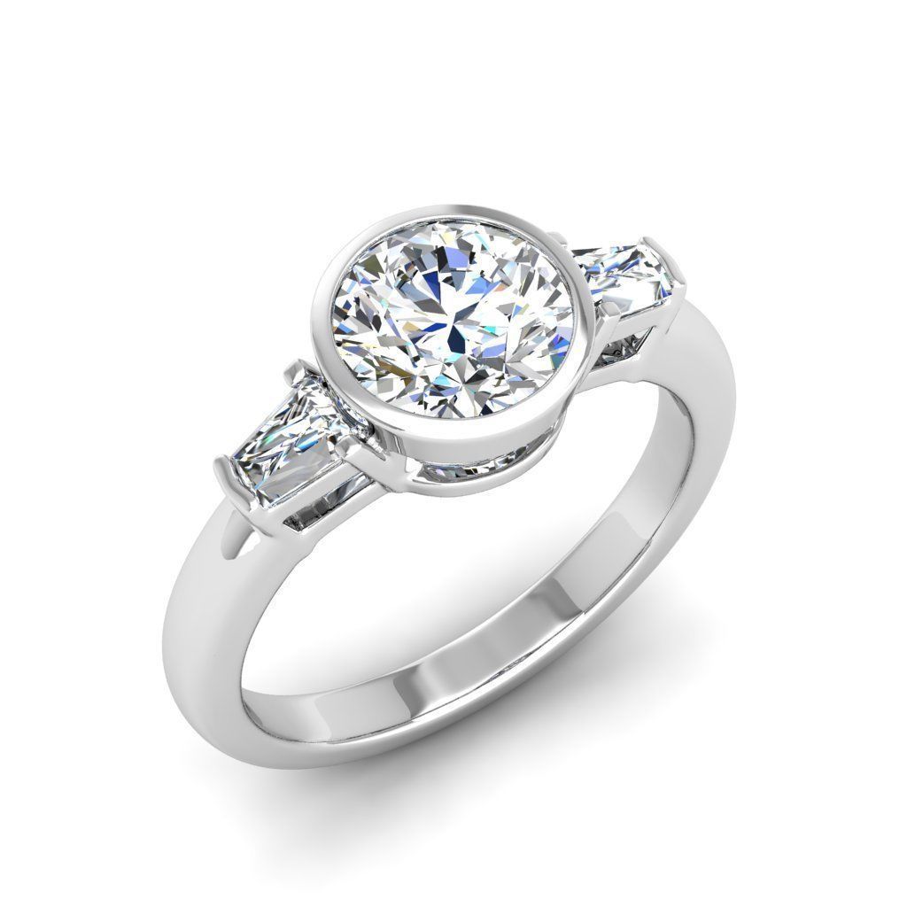 Engagement ring Maya round 3D print model_13