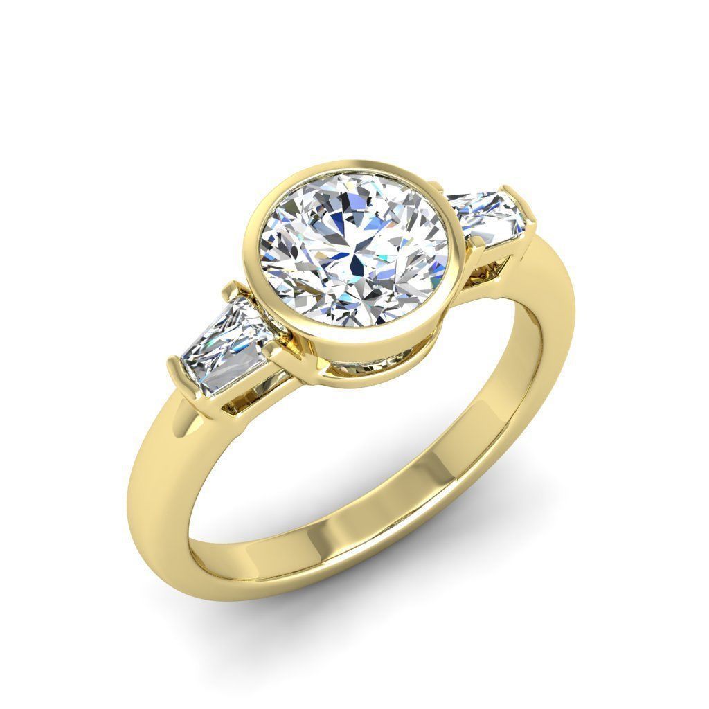 Engagement ring Maya round 3D print model_9