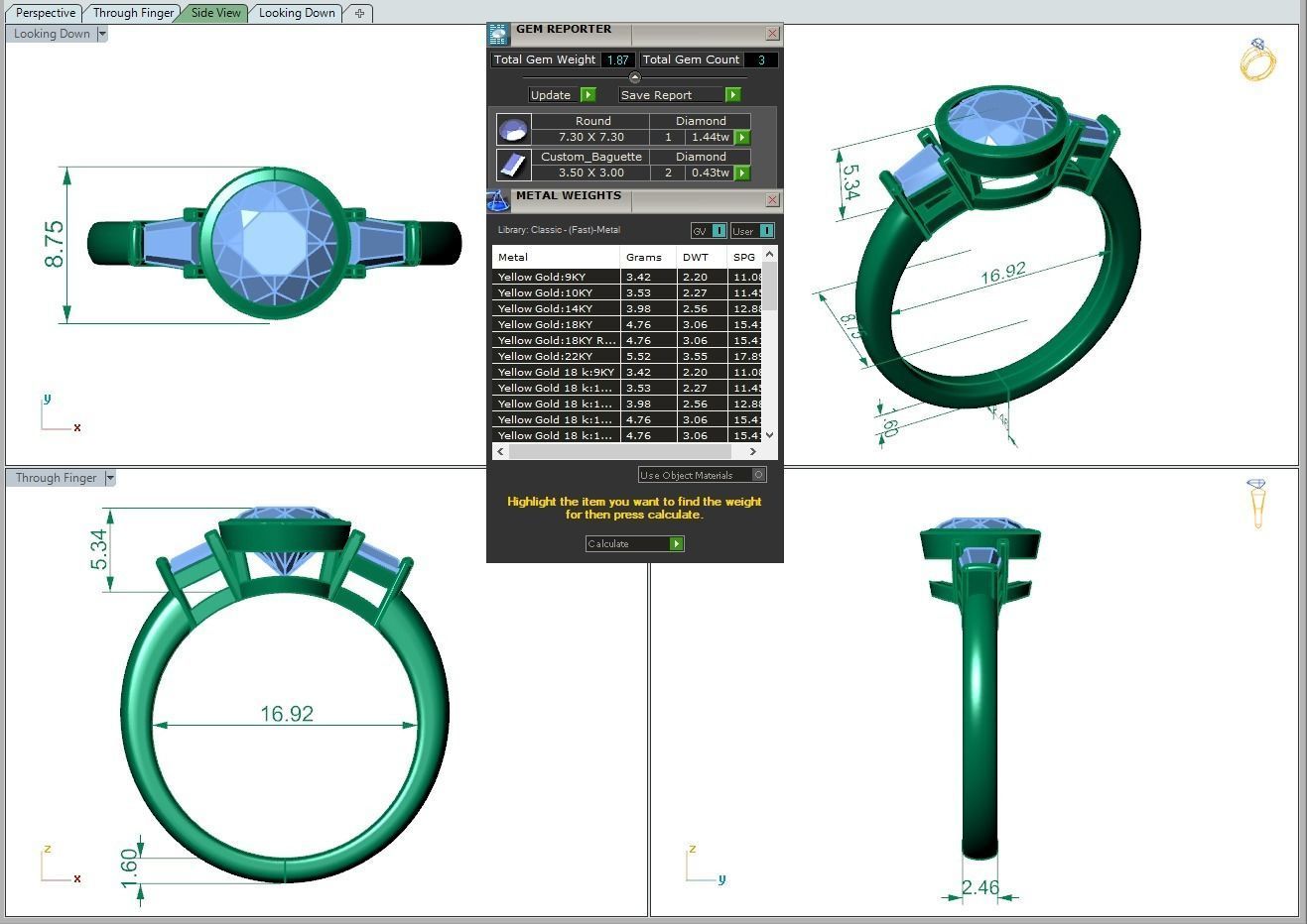 Engagement ring Maya round 3D print model_1