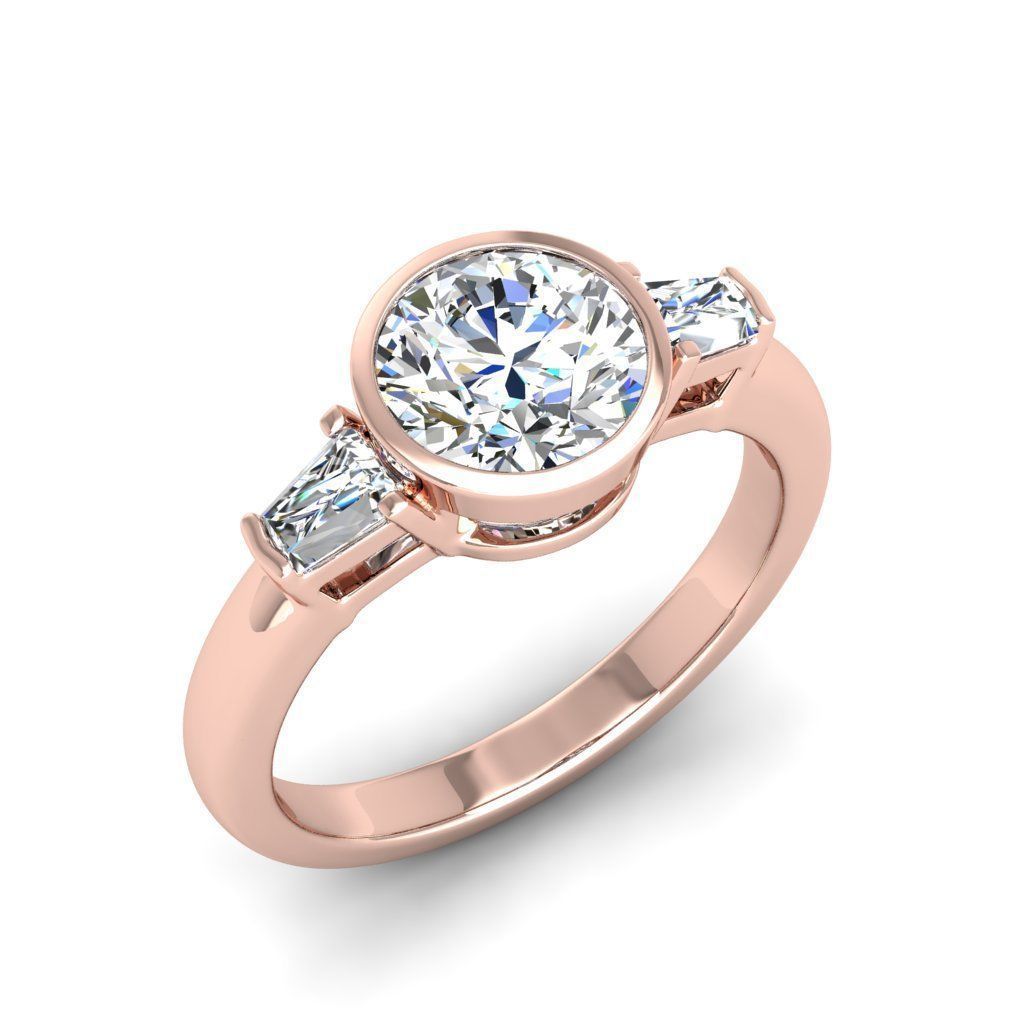 Engagement ring Maya round 3D print model_23