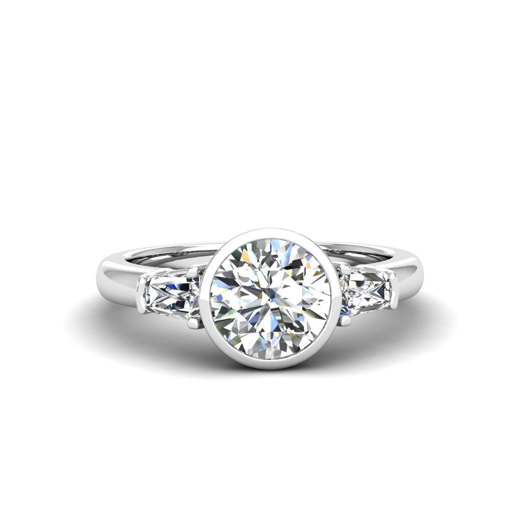 Engagement ring Maya round 3D print model_16