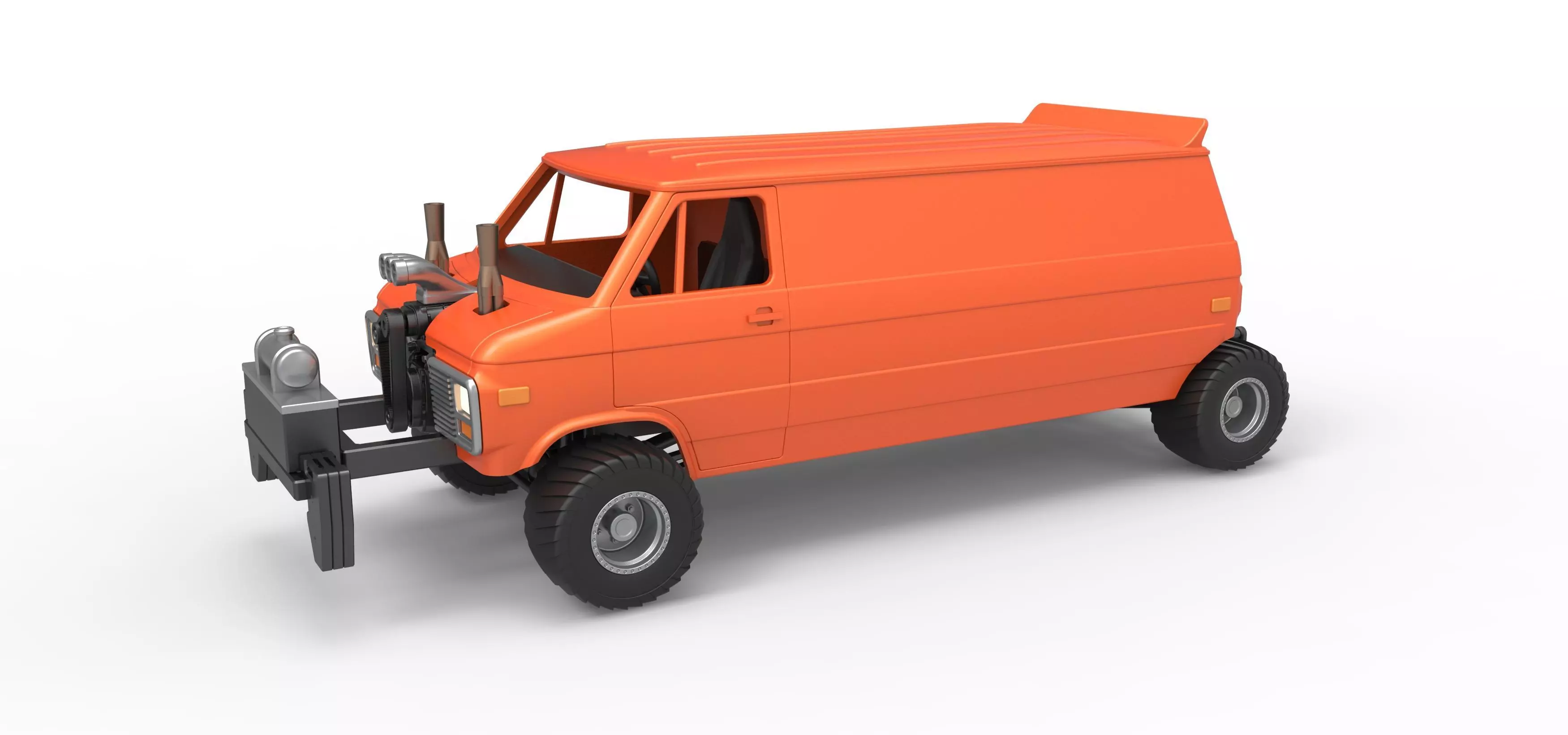 Pulling van 4wd Version 2 Scale 1 to 25 3D print model