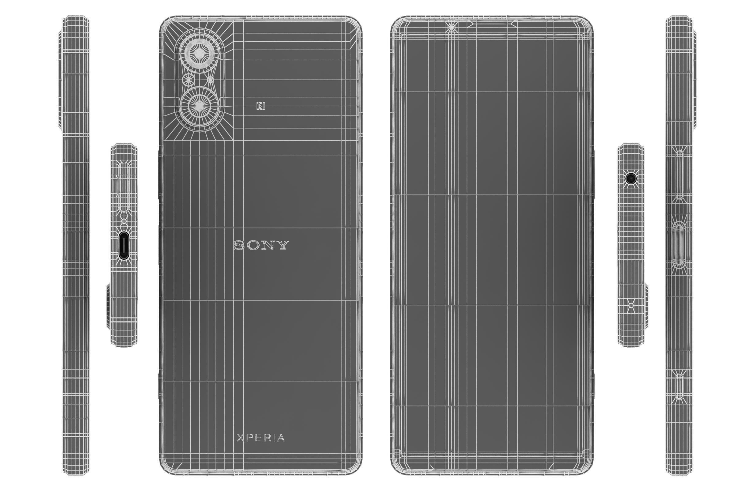 Sony Xperia 5V All Colors Low-poly 3D model_36