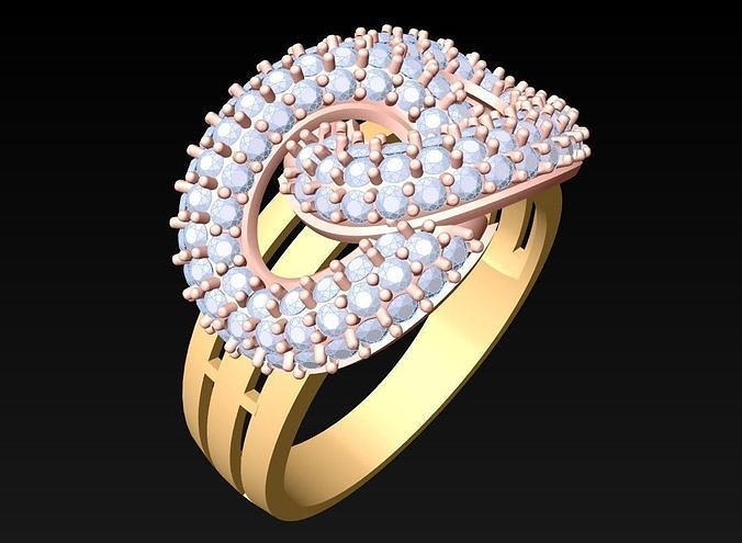 Diamond Ring - Womens Rings - N2197 3D print model