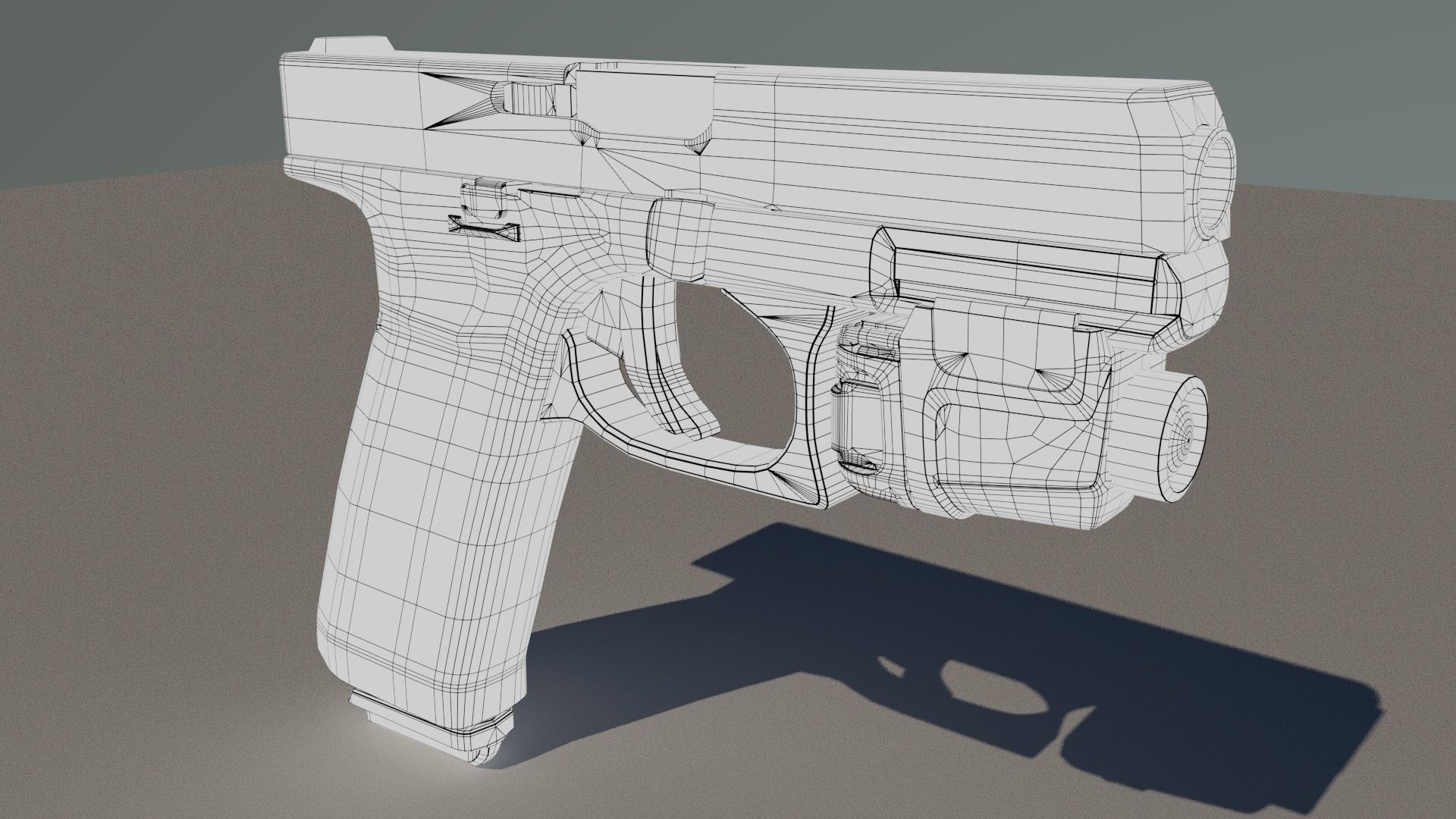 pistol Low-poly 3D model_5