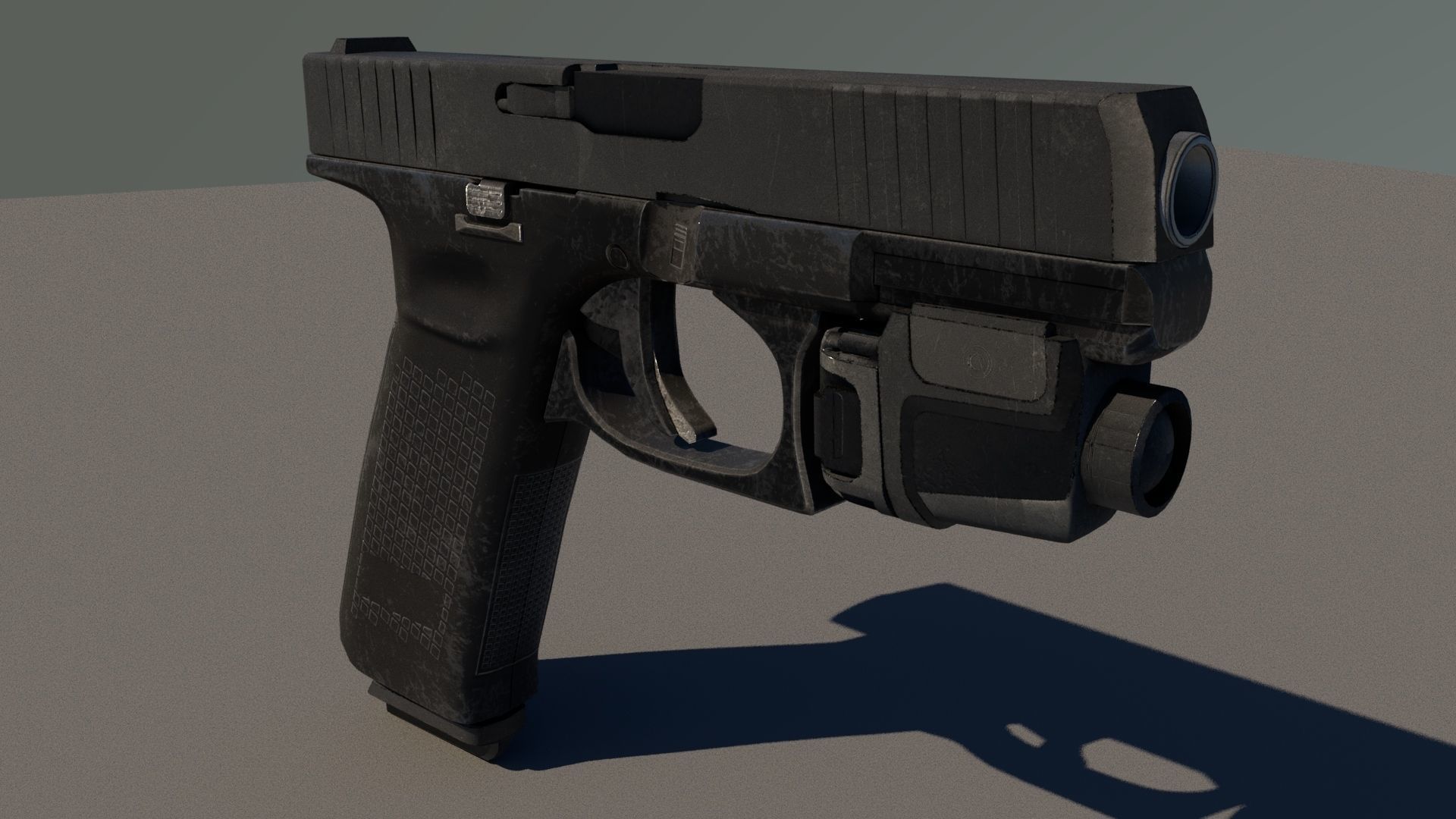 pistol Low-poly 3D model_2