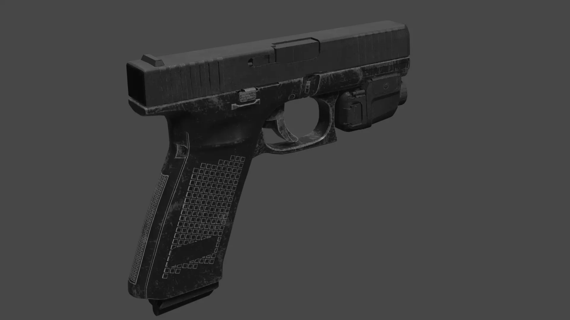 pistol Low-poly 3D model_0