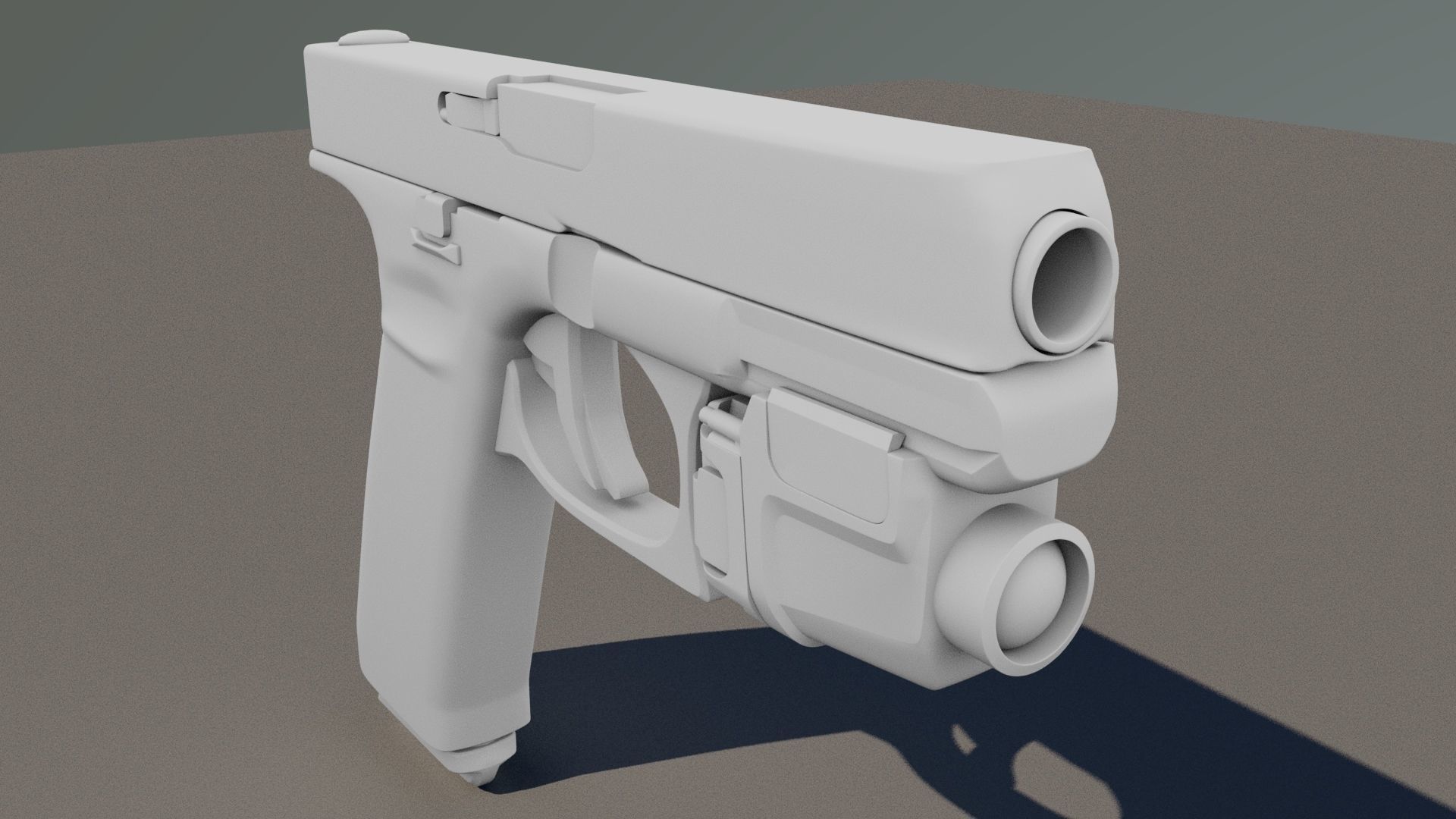 pistol Low-poly 3D model_7