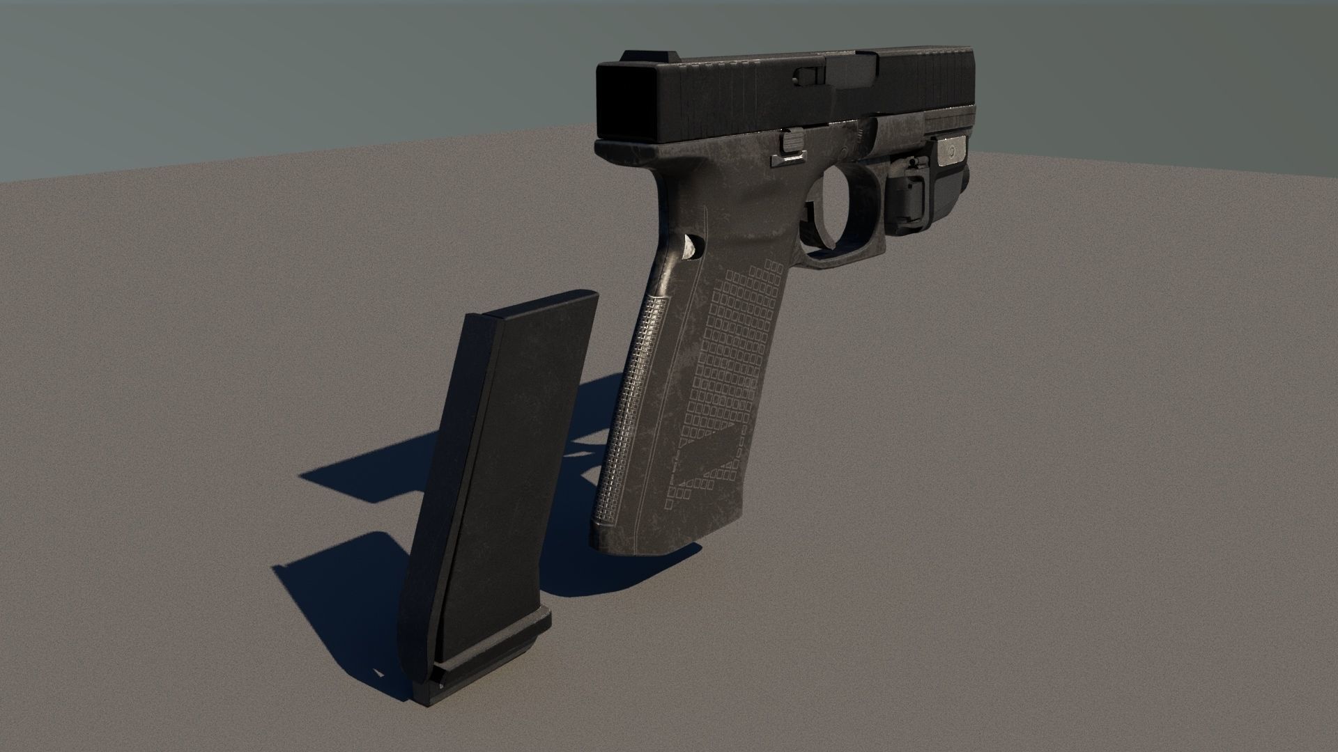 pistol Low-poly 3D model_10