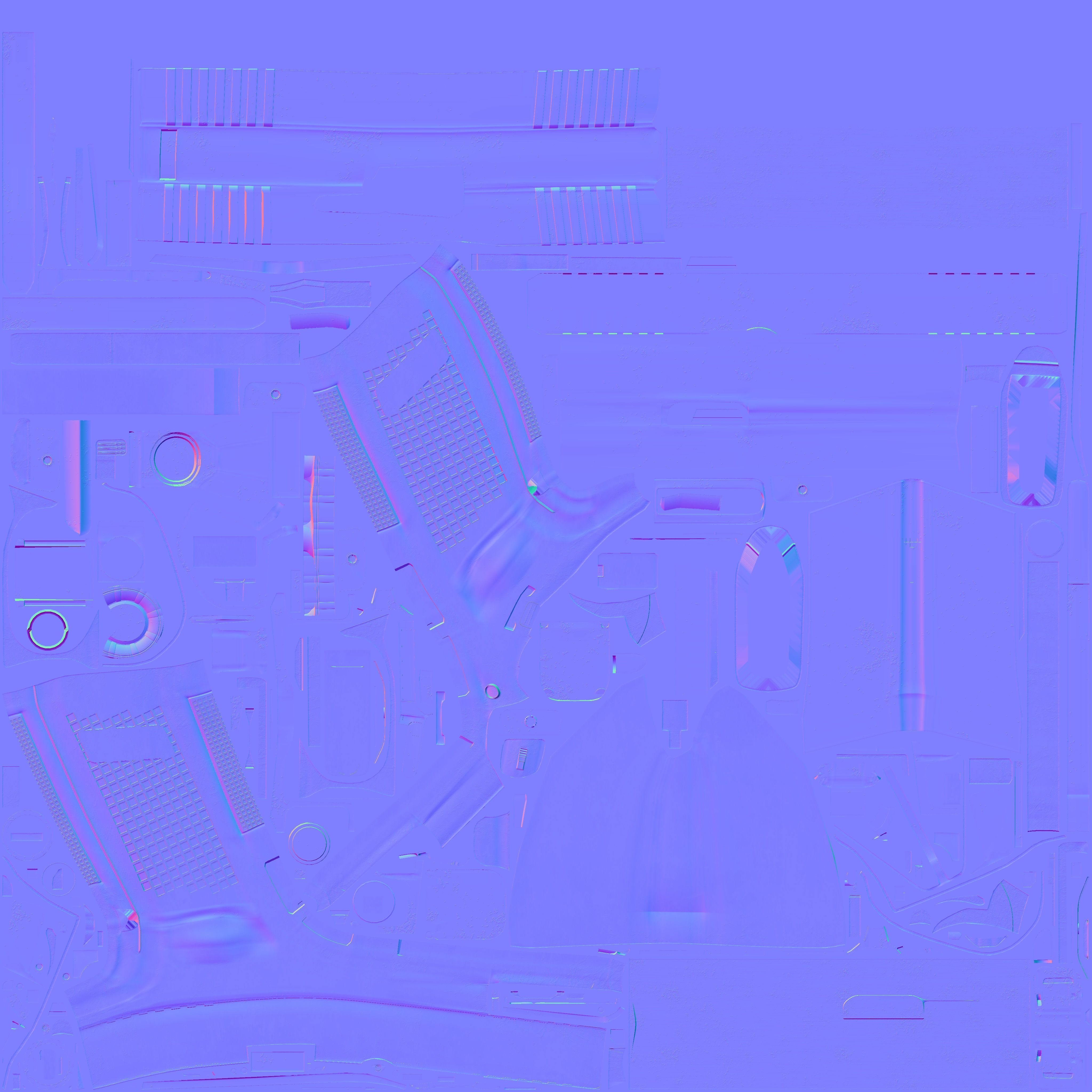 pistol Low-poly 3D model_15