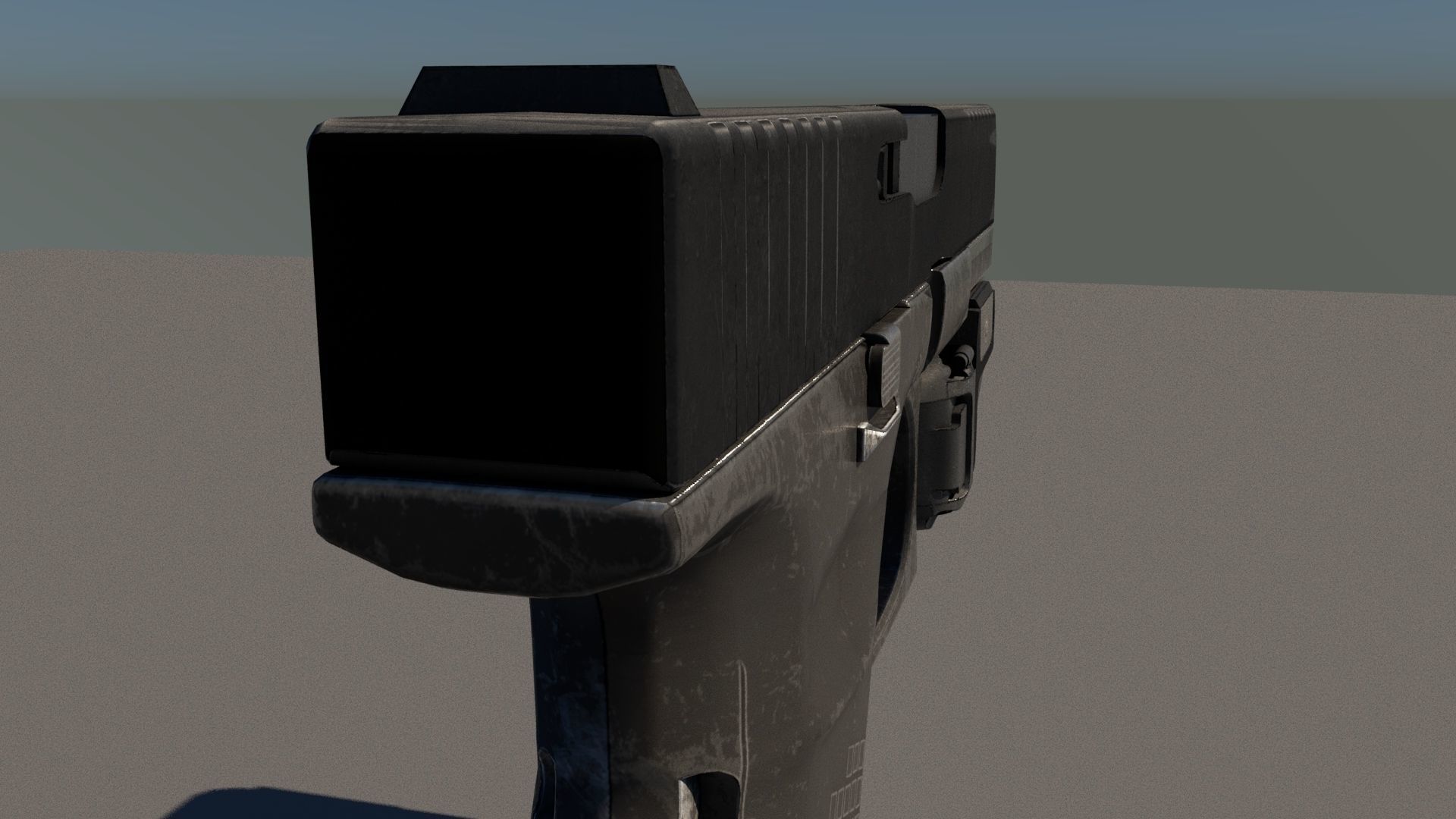 pistol Low-poly 3D model_3