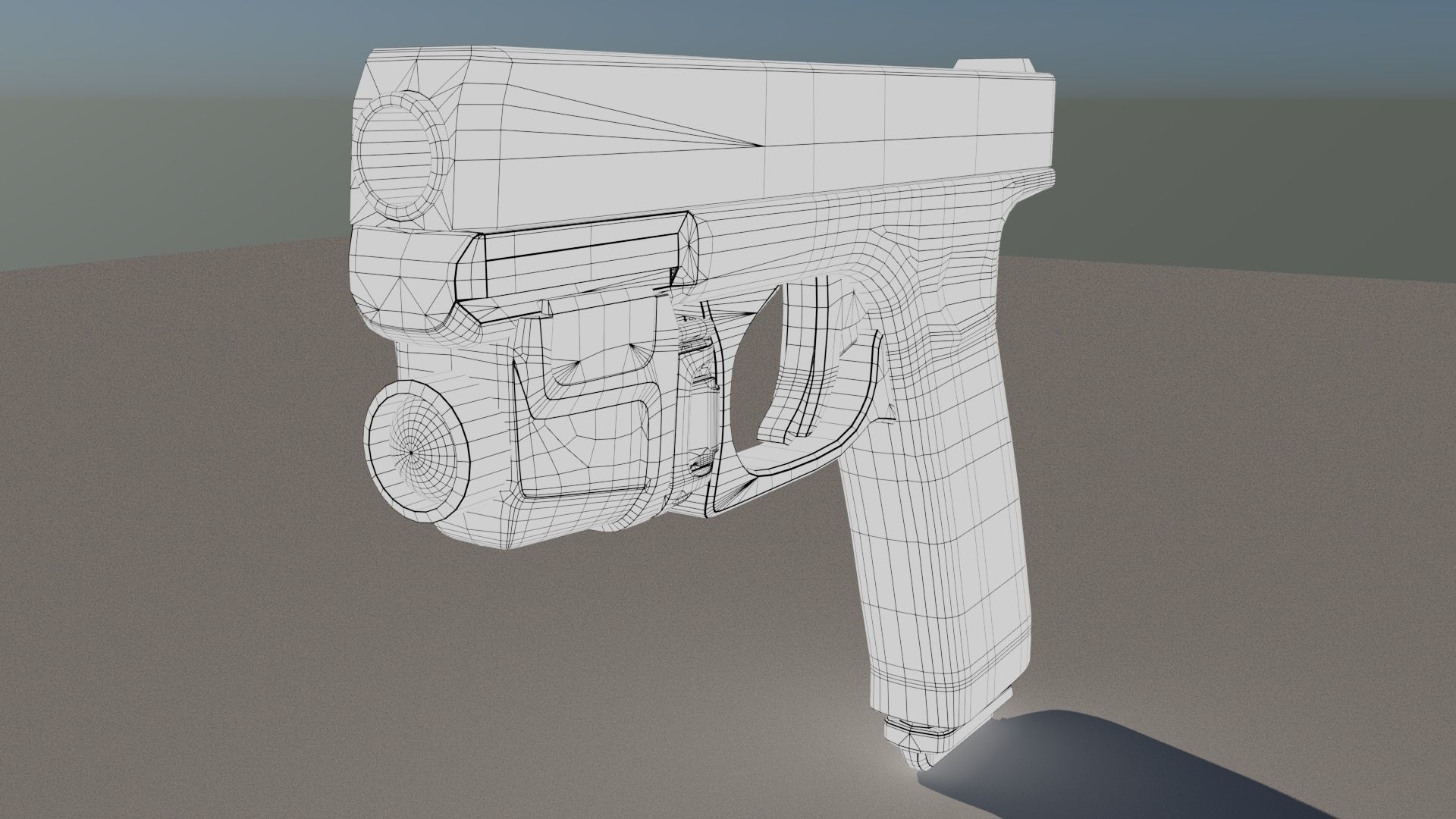pistol Low-poly 3D model_6