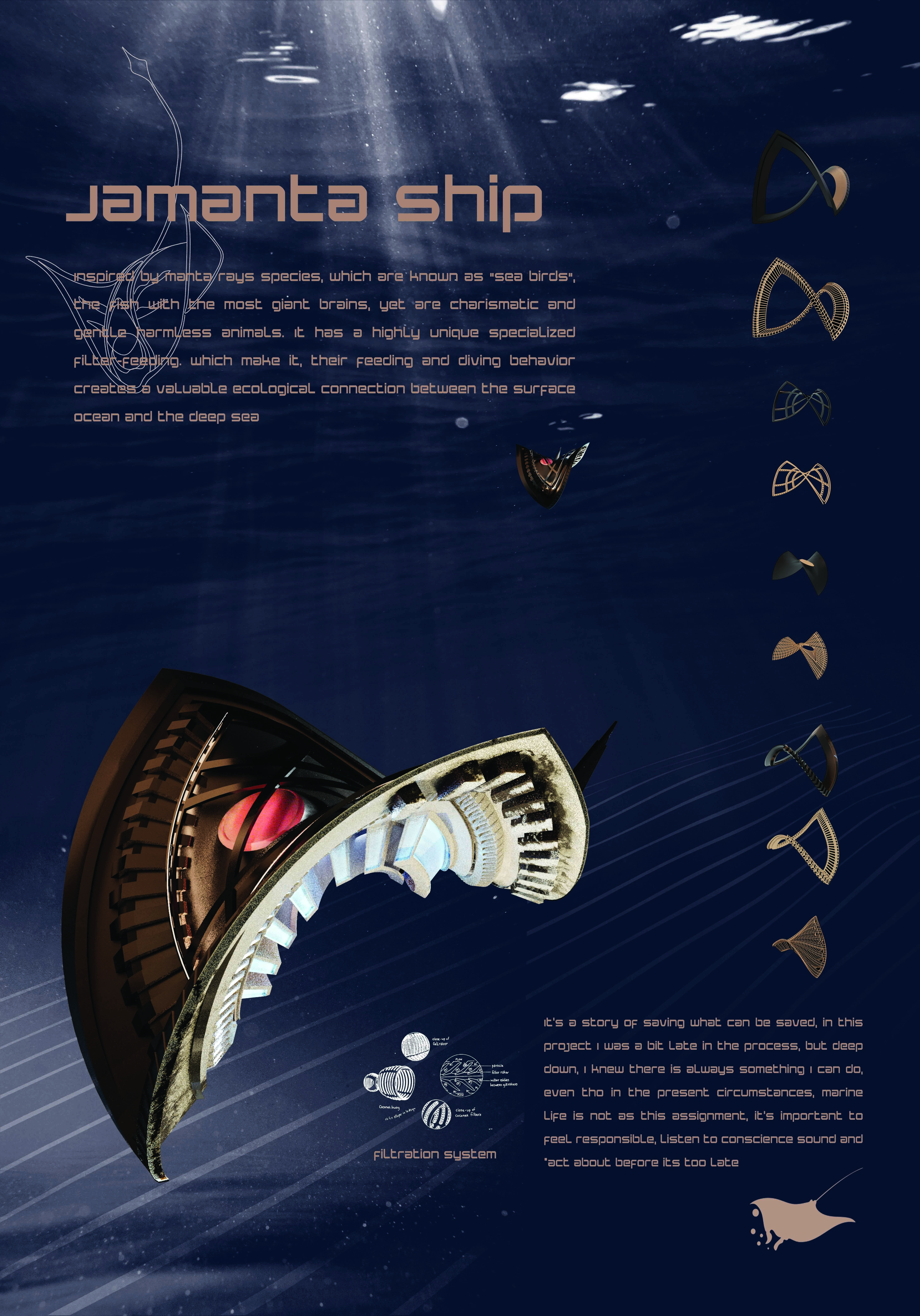 spaceship mantaray 3D model_9